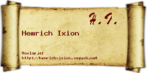 Hemrich Ixion névjegykártya